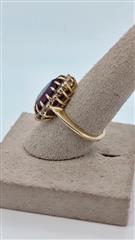 Almandine Garnet Lady's Stone Ring 14K Yellow Gold 5.43g